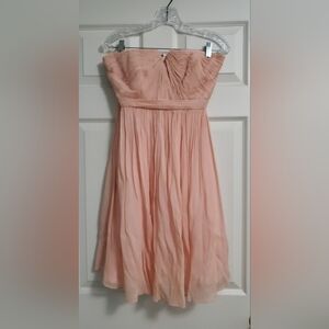 J Crew Dress Bridesmaid Party Dress, Cocktail, Silk, Peach Strapless, Women Sz 4